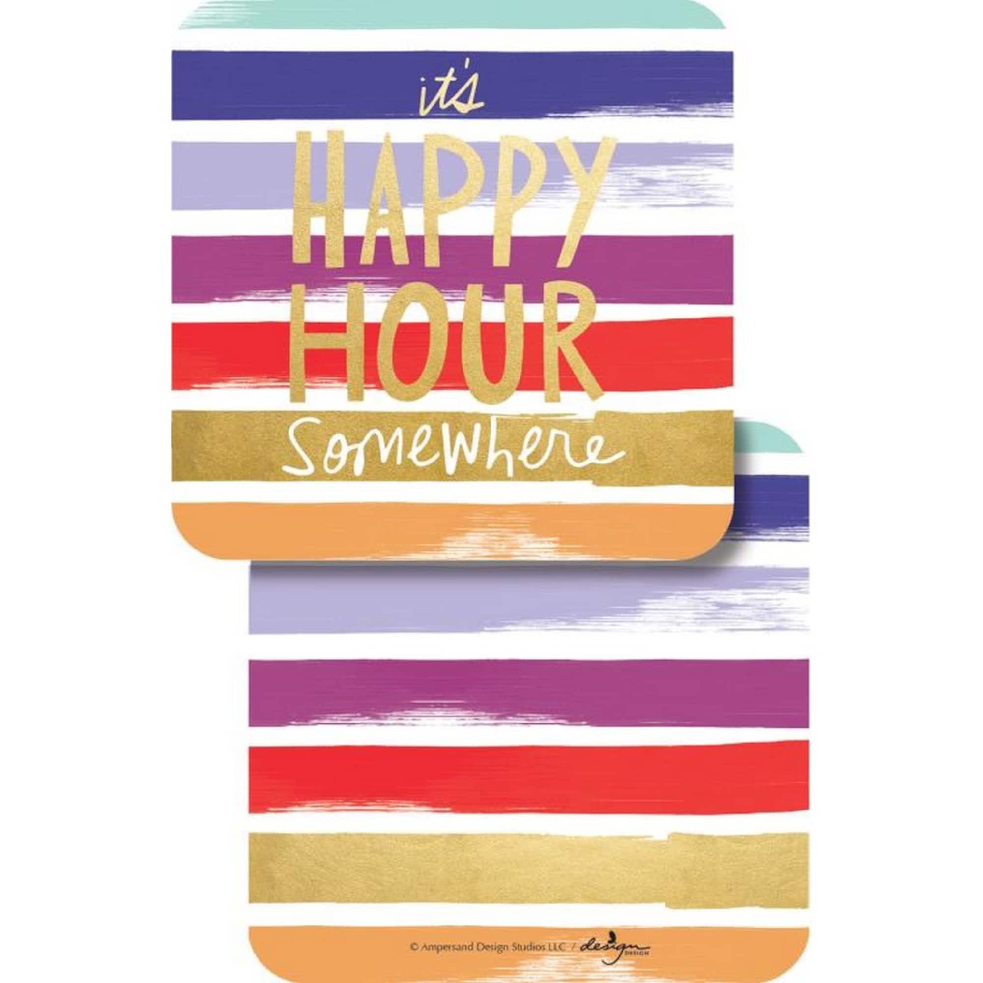 JAM Paper It's Happy Hour Somewhere Coasters, 60ct.